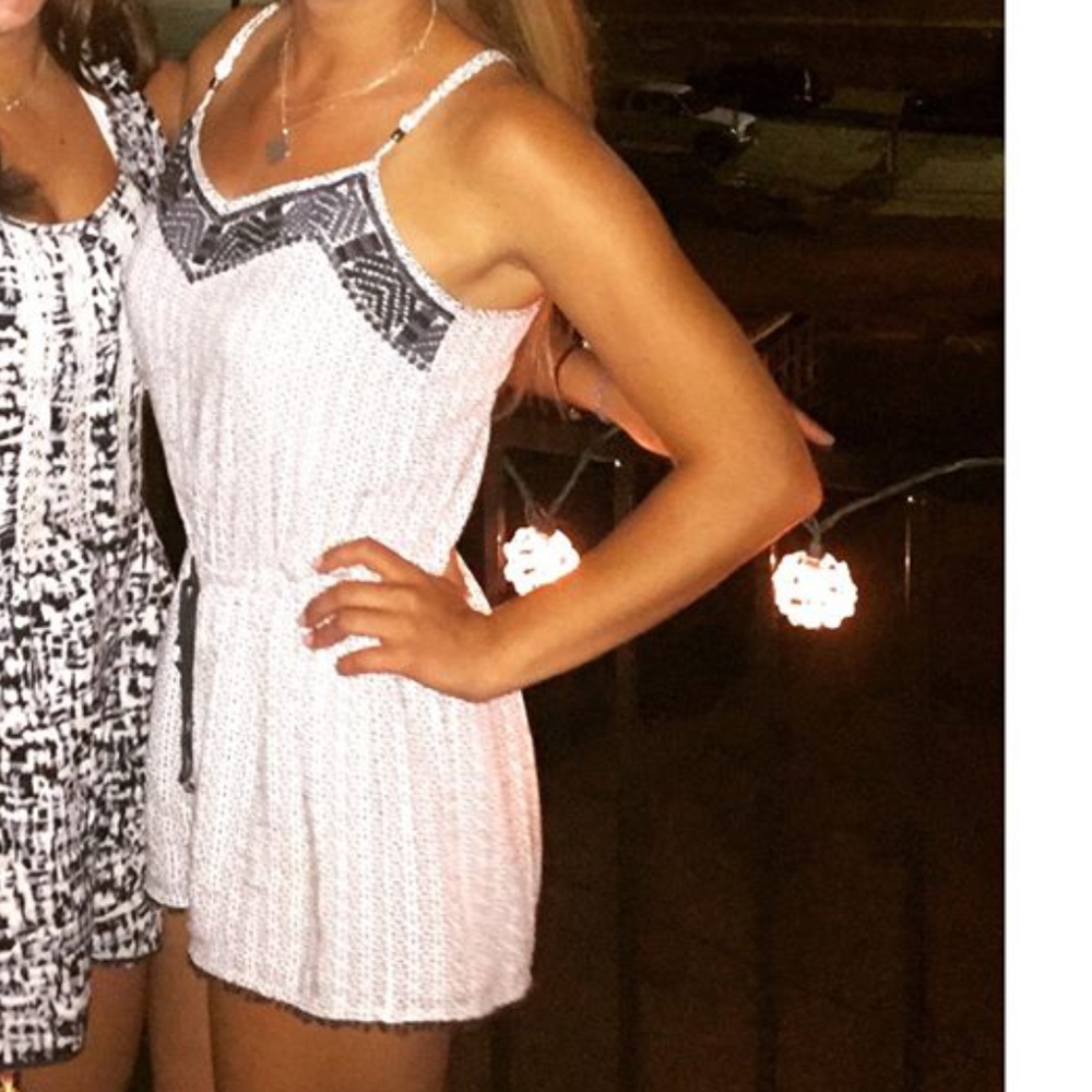 AMERICAN EAGLE ROMPER WITH EMBROIDERED STITCHING